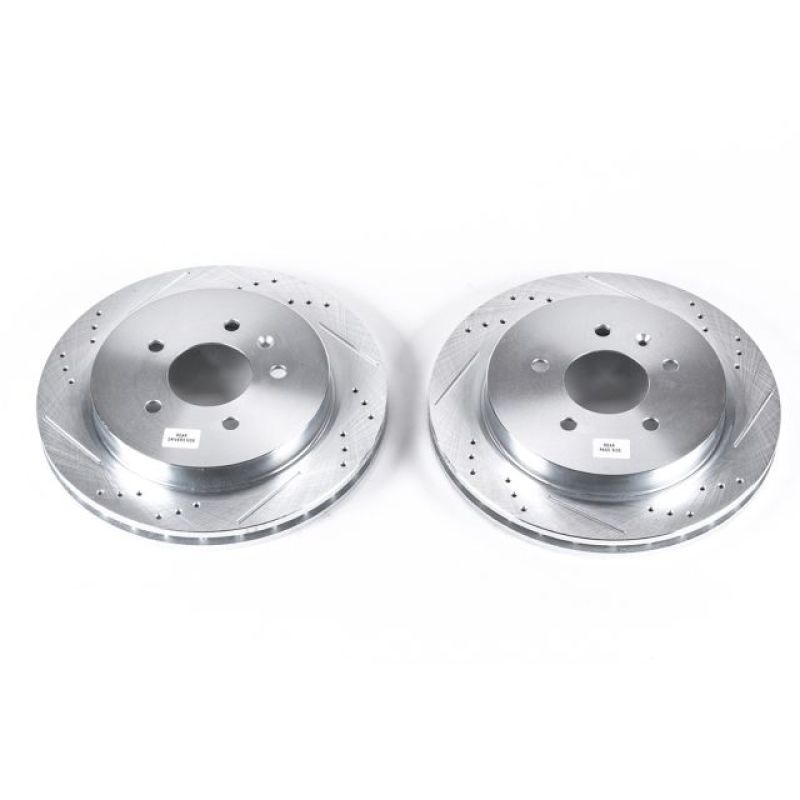 Power Stop 03-07 Cadillac CTS Rear Evolution Drilled & Slotted Rotors - Pair Brake Rotors - Slot & Drilled PowerStop