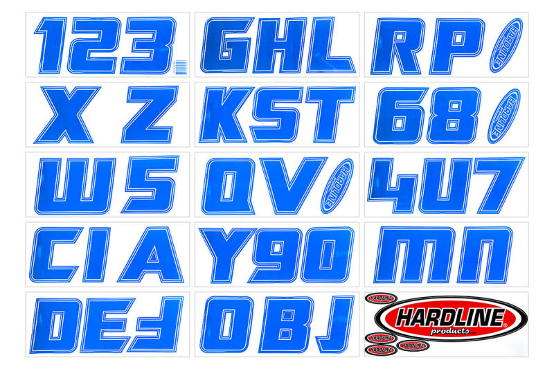 Hardline Boat Lettering Registration Installation Kit 3 in. - 900 Blue Stickers/Decals/Banners Hardline