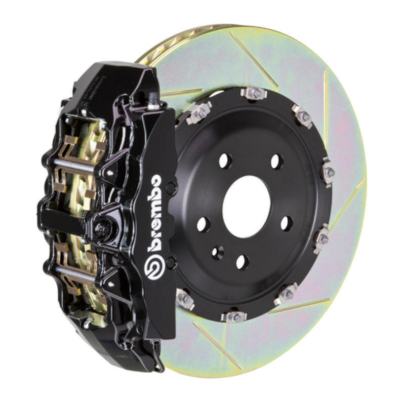 Brembo 02-05 7-Series (Thru 3/5 Prod) Fr GT BBK 8Pis Cast 380x34 2pc Rotor Slotted Type1-Black Brake Kits - Performance Slot Brembo