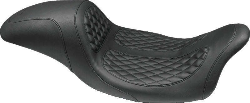 Mustang 08-21 Harley Electra Glide,Rd Glide,Rd King ,Str Glide Hightail Fastback 1PC Seat - Black One-Piece Motorcycle Seats Mustang Motorcycle