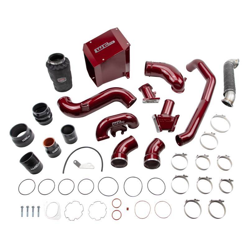 Wehrli 07.5-2010 Chevrolet 6.6L Duramax LMM Stage 3 High Flow Bundle Kit - WCFab Red Cold Air Intakes Wehrli