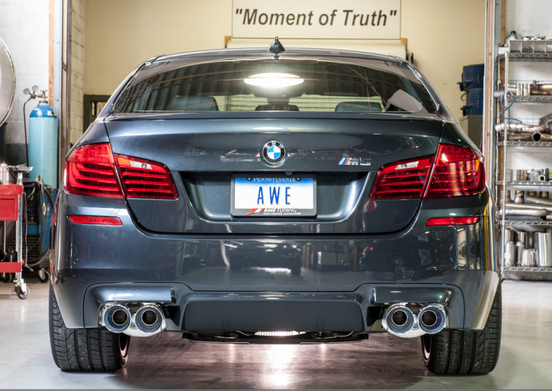 AWE Tuning BMW F10 M5 Touring Edition Axle-Back Exhaust Chrome Silver Tips Axle Back AWE Tuning
