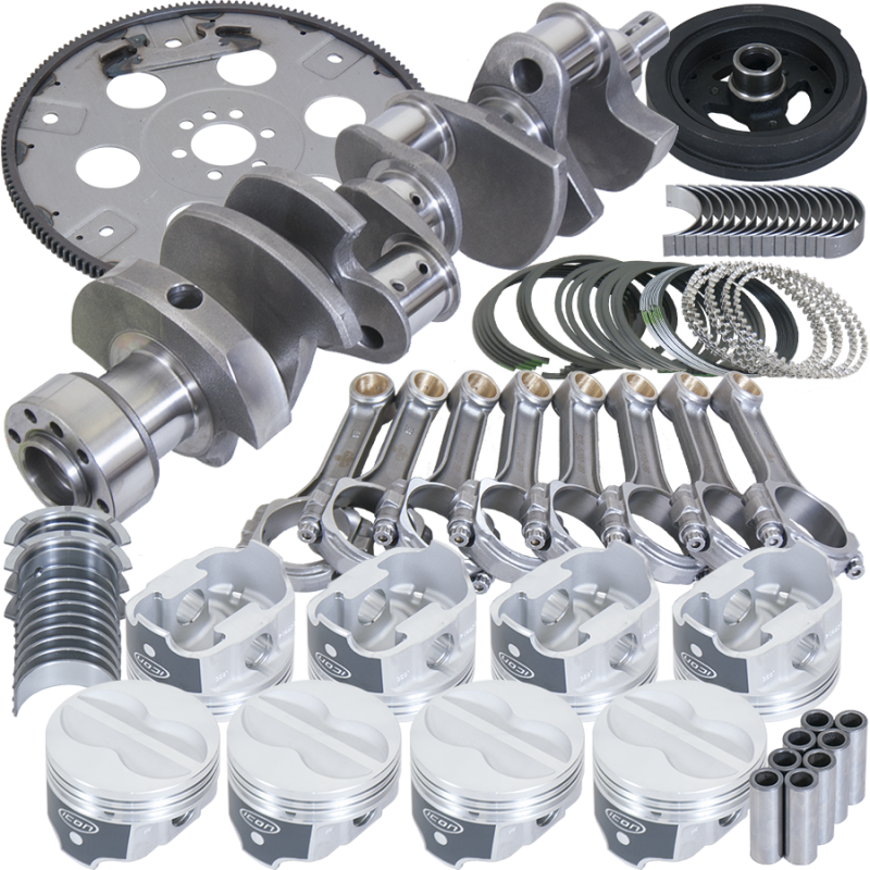 Eagle Chevy 350 1Pc 3.750in Crank 5.700in I-Beam Rod 4.060in Pistons 168 Tooth FP Balanced Assembly Rotating Assemblies Eagle