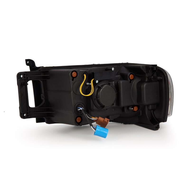 AlphaRex 02-05 Dodge Ram 1500 PRO-Series Projector Headlights Plank Style Alpha Black w/Seq Signal Headlights AlphaRex