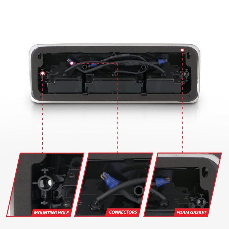 ANZO 2004-2008 Ford F-150 LED 3rd Brake Light Chrome B - Series Lights Corner ANZO