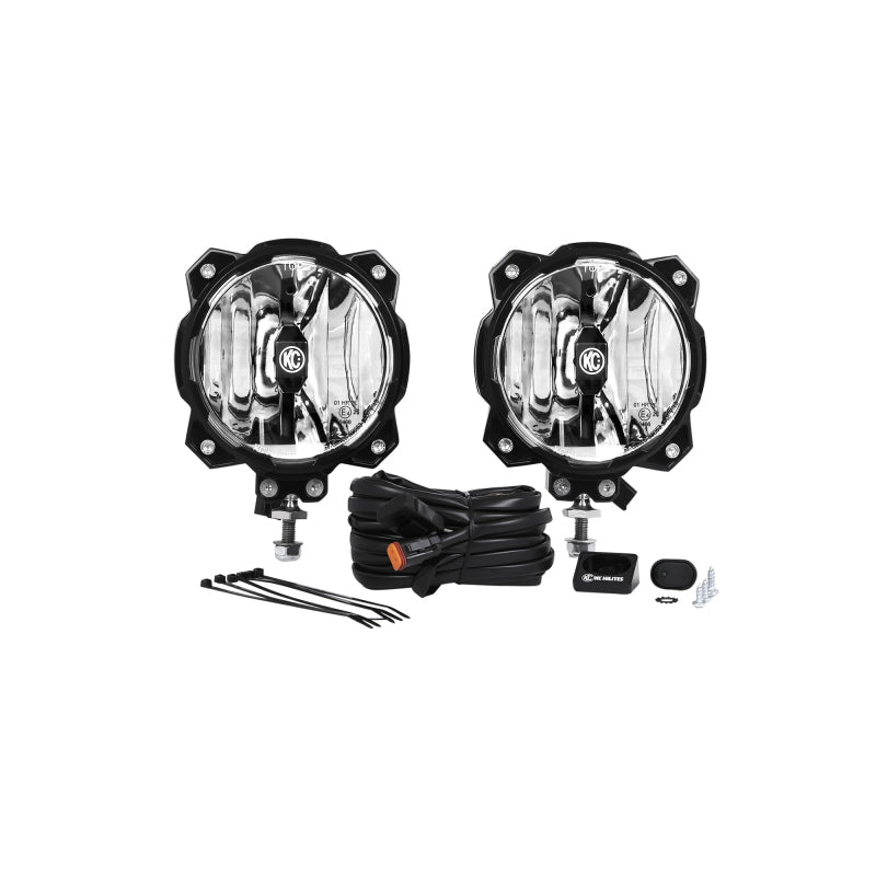 KC HiLiTES 6in. Pro6 Gravity LED Light 20w Single Mount Wide-40 Beam (Pair Pack System) Light Bars & Cubes KC HiLiTES