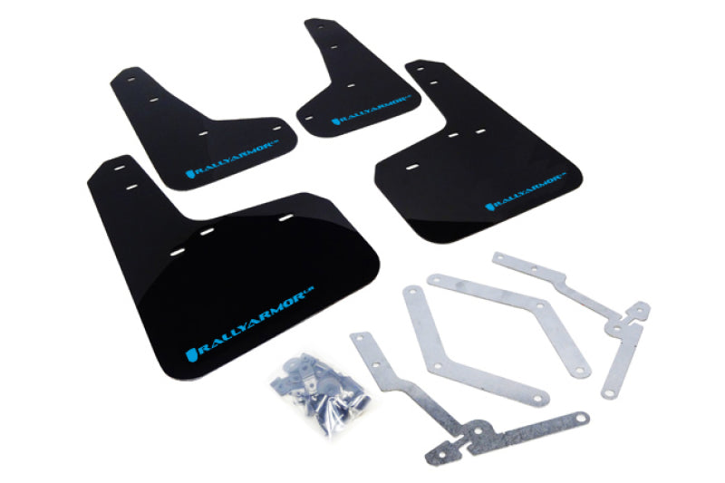 Rally Armor 12-19 Ford Focus ST / 16-19 RS Black UR Mud Flap w/Nitrous Blue Logo Mud Flaps Rally Armor