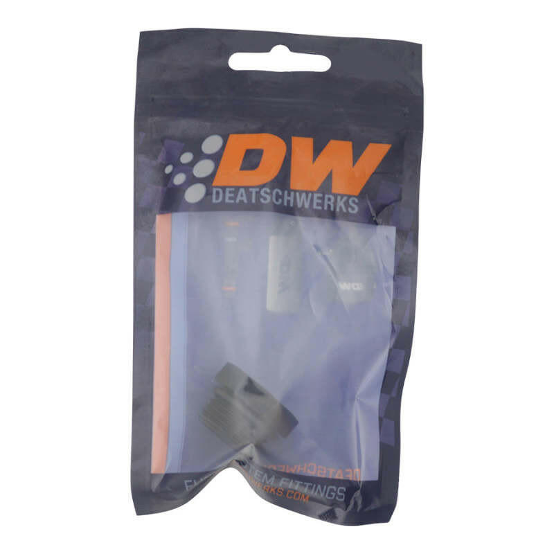 DeatschWerks 10AN ORB Male Plug Fitting with 1/8in NPT Gauge Port - Anodized Matte Black Fittings DeatschWerks