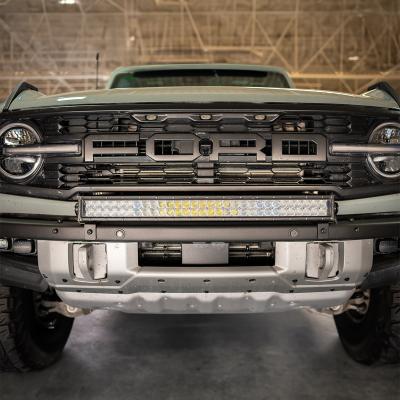 Cali Raised 2021+ Ford Raptor Bumper Light Bar Mounting Kit - 5D Optic Osram 32In DualRow Bar Spot Light Mounts Cali Raised LED