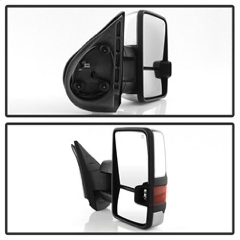 xTune Chevy Silverado 07-13 Heated Amber LED Signal Mirrors Chrome MIR-CSIL07S-G3C-PWH-AM-SET Side Mirrors SPYDER