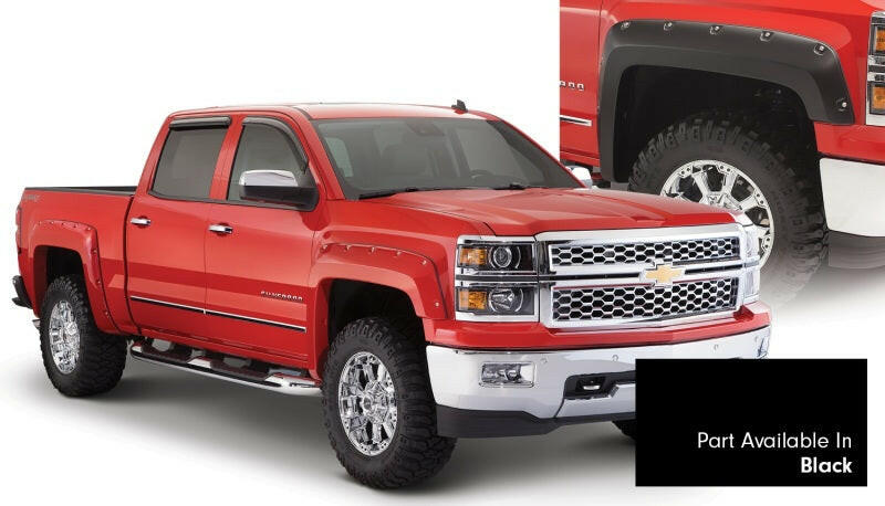 Bushwacker 16-18 Chevy Silverado 1500 Fleetside Pocket Style Flares 4pc 69.3in Bed - Black Fender Flares Bushwacker