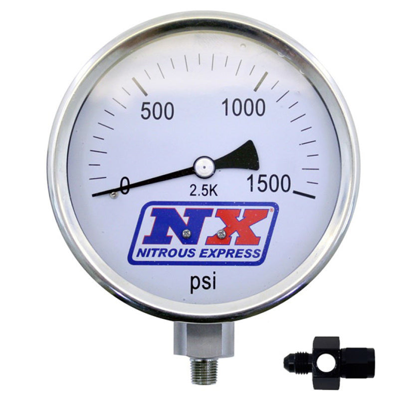 Nitrous Express Nitrous Pressure Gauge 4in-High Accuracy 4AN Gauges Nitrous Express