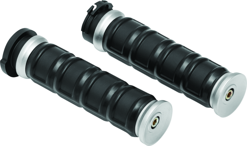 Kuryakyn Dillinger Grips Dual Cable Silver Grips Kuryakyn