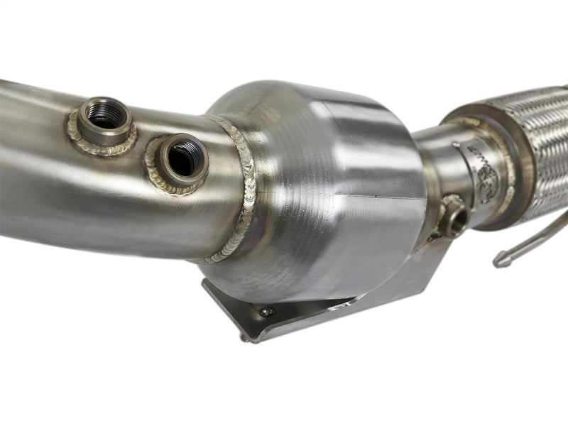 aFe Twisted Steel 3in. 304 SS Catted Series Downpipe 16-18 Ford Focus RS I4-2.3L (t) Downpipes aFe