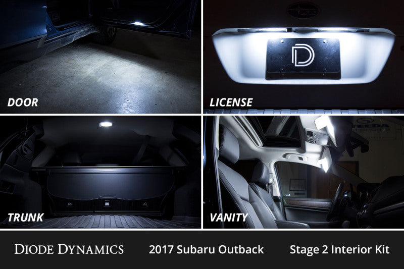 Diode Dynamics 15-19 Subaru Outback Interior LED Kit Cool White Stage 2 Dash & Interior Trim Diode Dynamics
