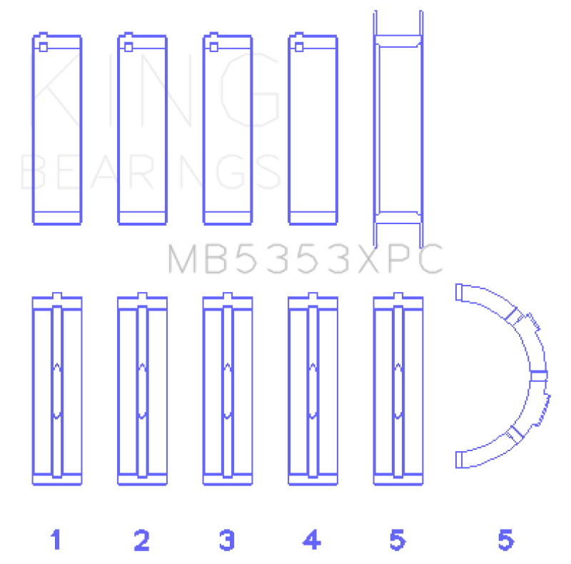 King Engine Bearings Ford 281 4.6L Sohc 16V (Size +.026mm) Main Bearing Set Bearings King Engine Bearings