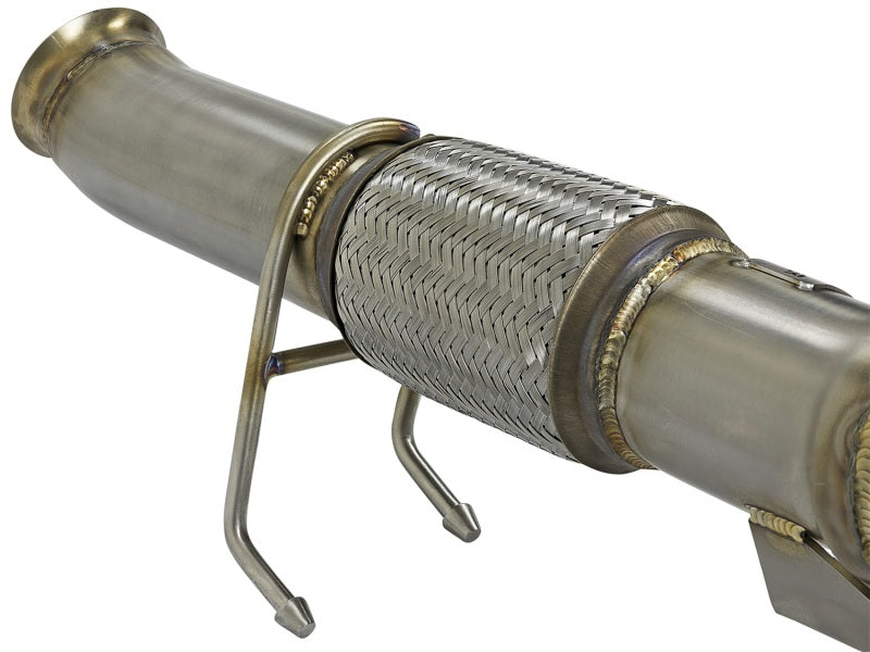 aFe Twisted Steel 3in. 304 SS Catted Series Downpipe 16-18 Ford Focus RS I4-2.3L (t) Downpipes aFe