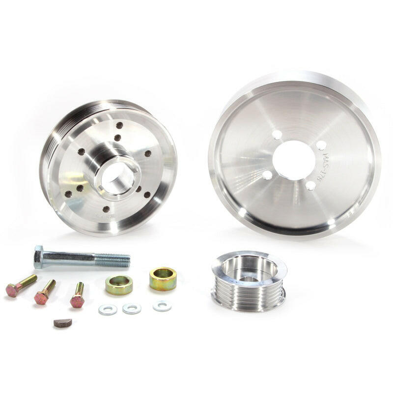 BBK 02-04 Mustang 4.6 GT Underdrive Pulley Kit - Lightweight CNC Billet Aluminum (3pc) Pulleys - Crank, Underdrive BBK