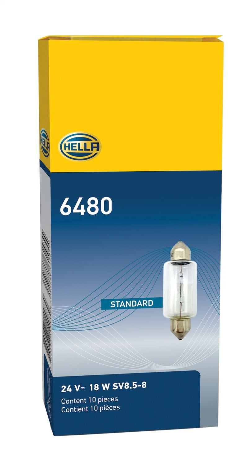 Hella Bulb 6480 24V 18W SV8.5-8 T4.625 15x43mm Bulbs Hella
