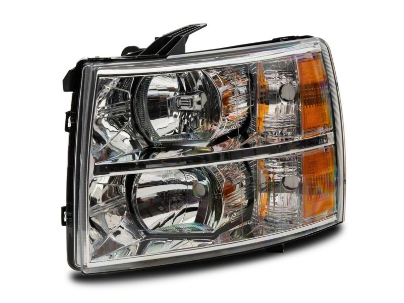 Raxiom 07-14 Chevrolet Silverado 1500 Axial OEM Rep Headlights- Chrome Housing (Clear Lens) Headlights Raxiom
