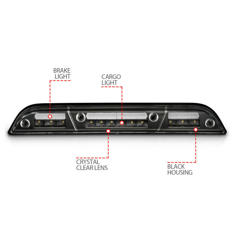 ANZO 15-20 Ford F-250 - F-550 LED Third Brake Light - Black Housing/Clear Lens Lights Corner ANZO
