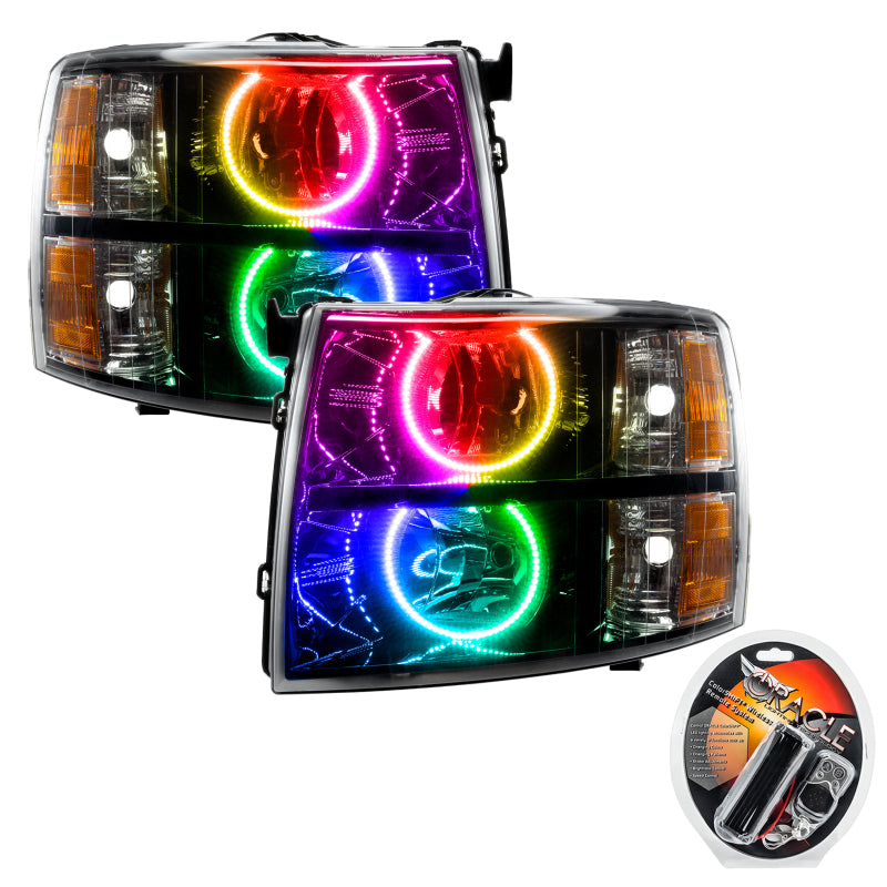 Oracle 07-13 Chevrolet Silverado SMD HL - Black - Round Style - ColorSHIFT Headlights ORACLE Lighting