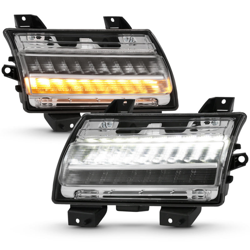 ANZO 18-19 Jeep Wrangler JL Halogen Chrome Clear w/ Sequential Signal Lights Corner ANZO