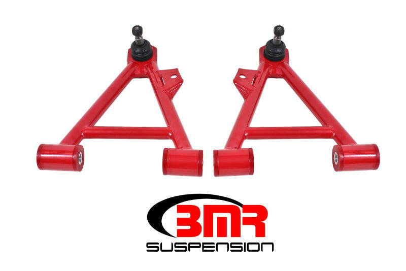 BMR 94-04 Mustang Lower Non-Adj. A-Arms (Coilover Only) w/ Tall Ball Joint (Polyurethane) - Red Control Arms BMR Suspension
