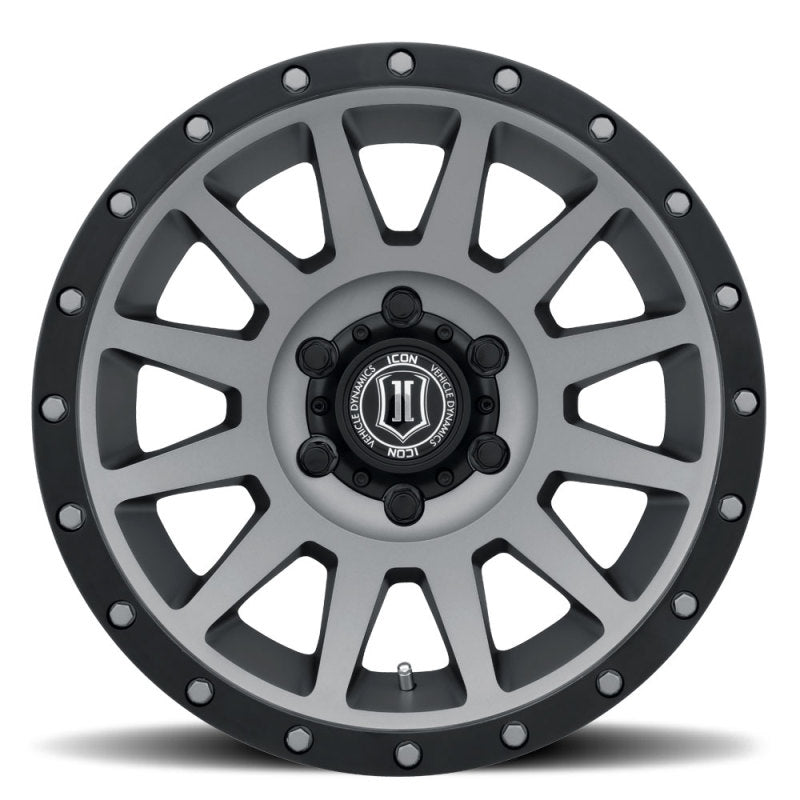 ICON Compression 18x9 5x5 -12mm Offset 4.5in BS Titanium Wheel Wheels - Cast ICON