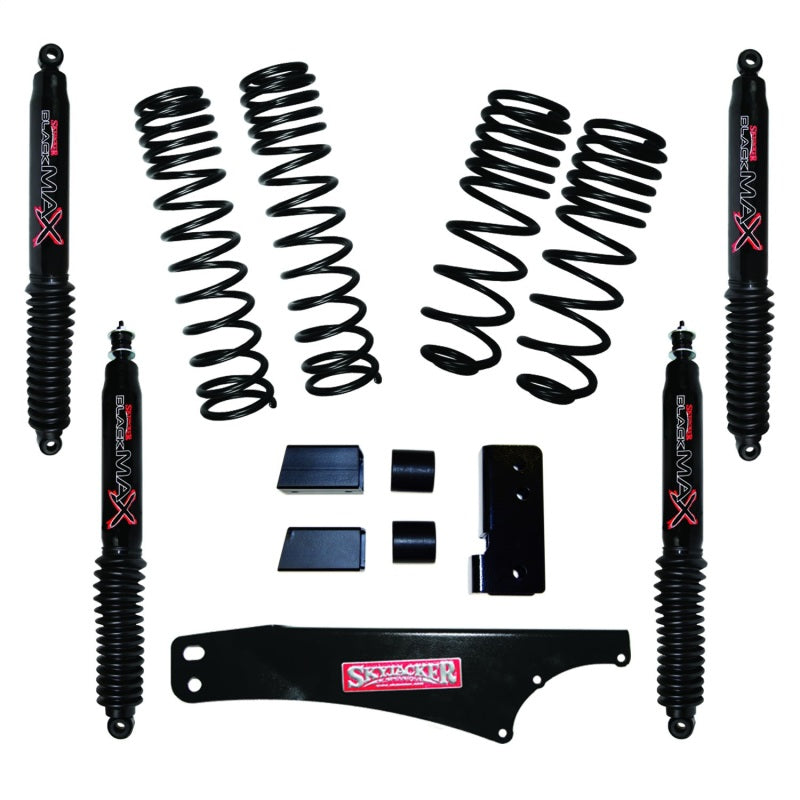 Skyjacker 2007-2018 Jeep Wrangler JK 4 Door 4WD Long Travel 2in-2.5in Lift Kit w/Black Max Shocks Lift Kits Skyjacker