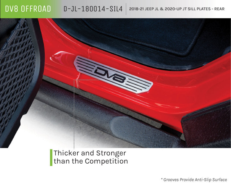 DV8 Offroad 2018-2019 Jeep Gladiator JL Rear Sill Plates Body Armor & Rock Rails DV8 Offroad
