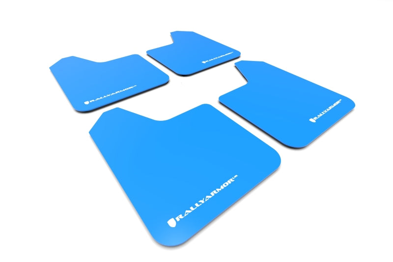 Rally Armor Universal Fit (No Hardware) Blue UR Mud Flap White Logo Mud Flaps Rally Armor