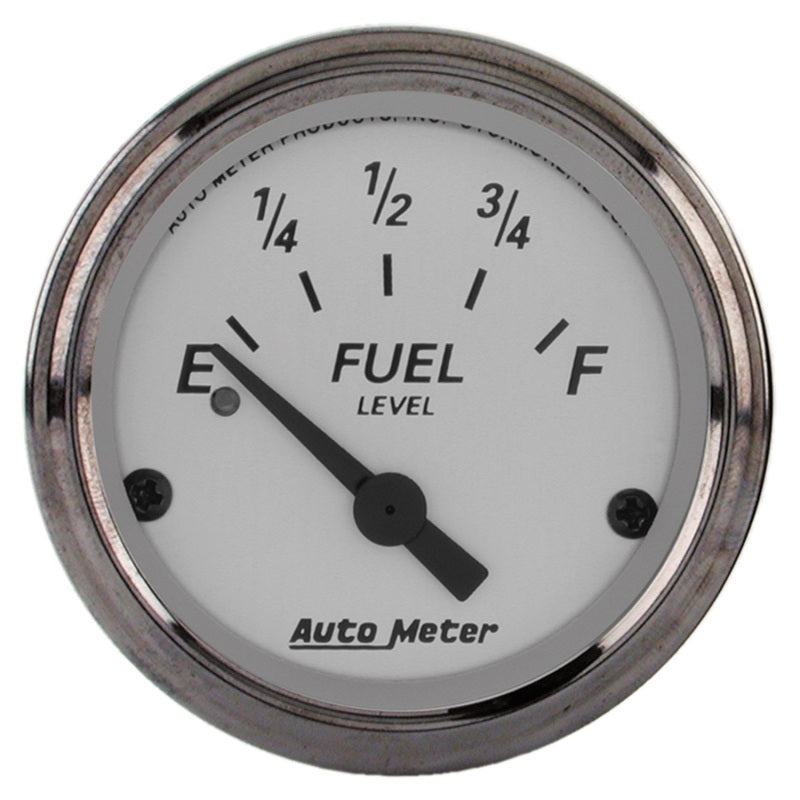 AutoMeter Gauge Fuel Level 2-1/16in. 240 Ohm(e) to 33 Ohm(f) Elec American Platinum Gauges AutoMeter