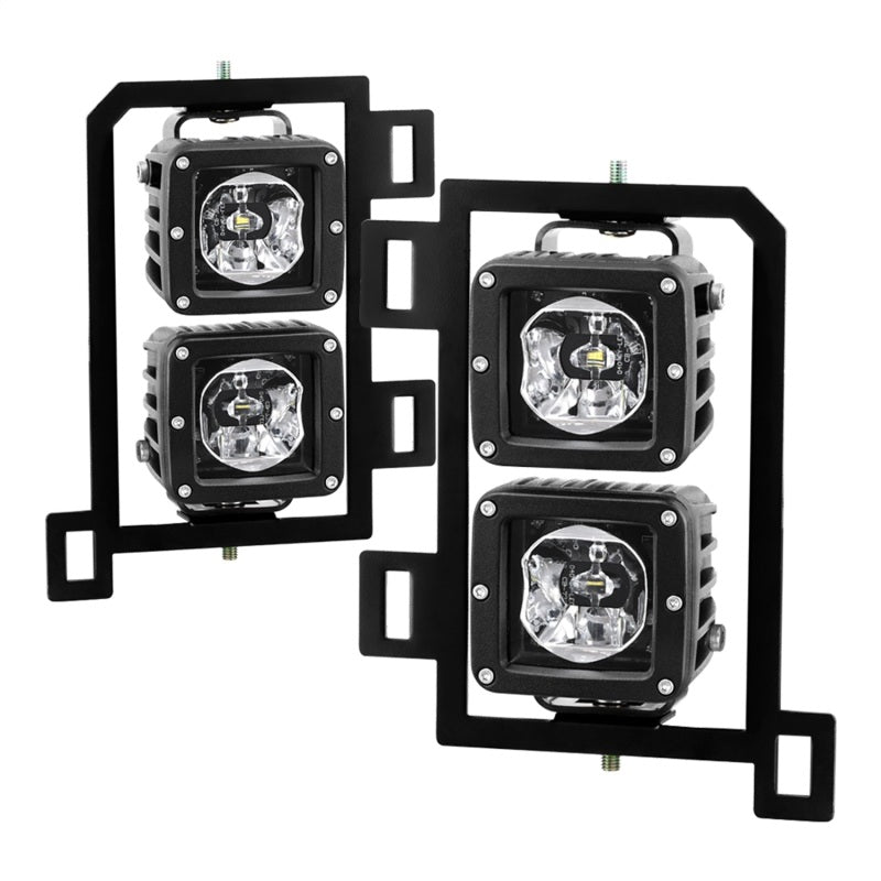 Spyder Dodge Ram 2013-2018 1500 Only Full LED Fog Lights W/Bracket and Universal Switch- Clear Fog Lights SPYDER