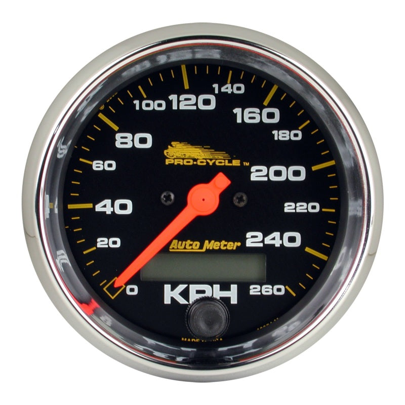 Autometer Pro-Cycle Gauge Speedo 3 3/4in 160 Mph Elec Black Gauges AutoMeter