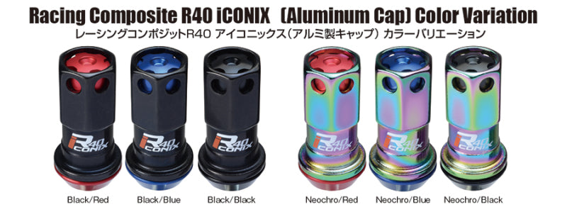 Project Kics 14x1.25 R40 Iconix Lock & Lug Nuts - Neo Chrome (16+4 Locks) Lug Nuts Project Kics