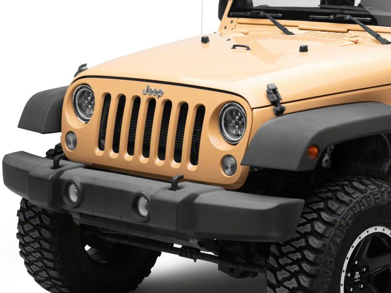 Raxiom 07-18 Jeep Wrangler JK Axial Spider LED Headlights w/Angel Eye Halo- Blk Housing (Clear Lens) Headlights Raxiom