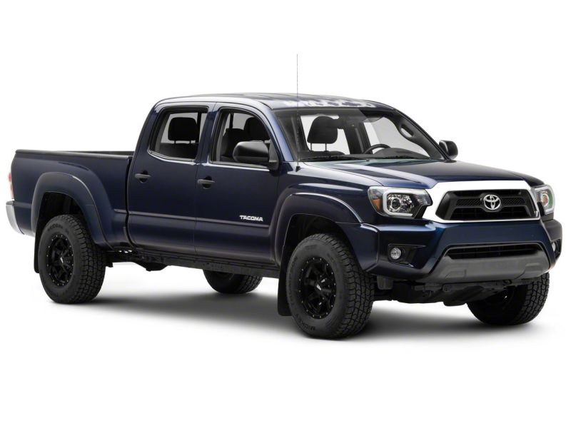 Raxiom 12-15 Toyota Tacoma Axial Series Projector Headlights w/ LED Bar- Black Housing (Clear Lens) Headlights Raxiom