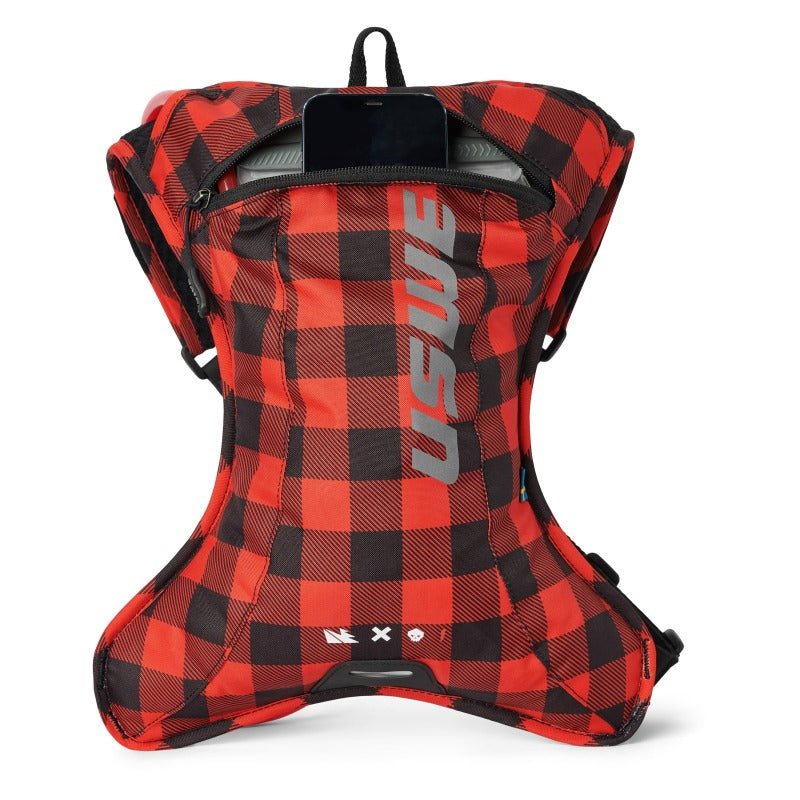 USWE Outlander Hydration Pack 2L - Flannel Red/Black Bags - Hydration Packs USWE