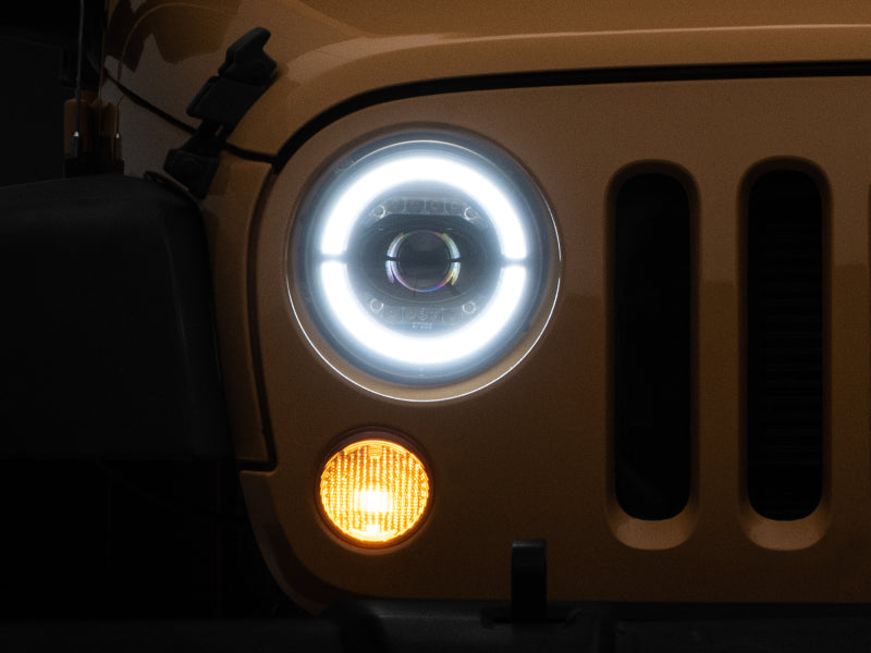 Raxiom 07-18 Jeep Wrangler JK Axial Series LED Headlights- Black Housing (Clear Lens) Headlights Raxiom
