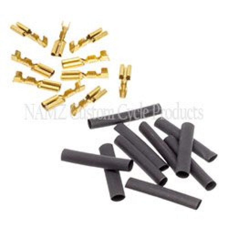 NAMZ 69-81 HD Brake Switches 1/8in. Female Crimp Terminal 22-16g w/Heat Shrink - 10 Pack (HD 9904) Wiring Connectors NAMZ