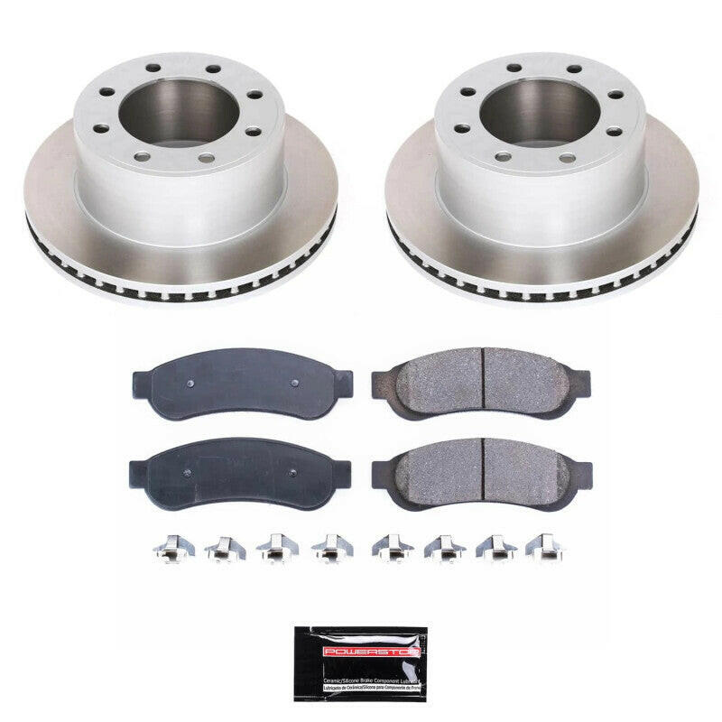 Power Stop 10-12 Ford F-350 Super Duty Rear Semi-Coated Rotor Kit Brake Kits - Performance Blank PowerStop