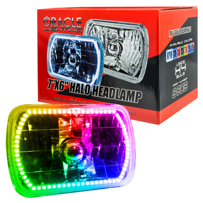 Oracle Pre-Installed Lights 7x6 IN. Sealed Beam - ColorSHIFT Halo Headlights ORACLE Lighting