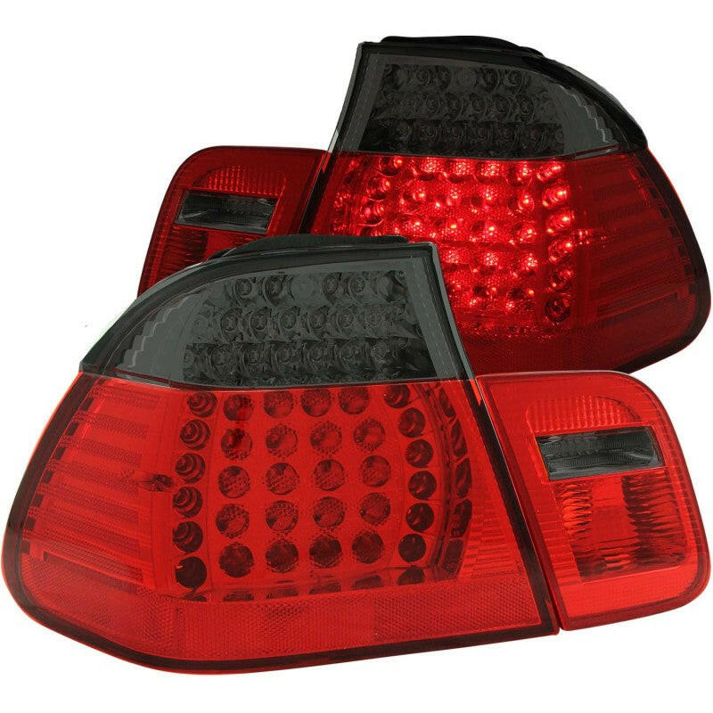 ANZO 1999-2001 BMW 3 Series E46 LED Taillights Red/Smoke 2pc Tail Lights ANZO