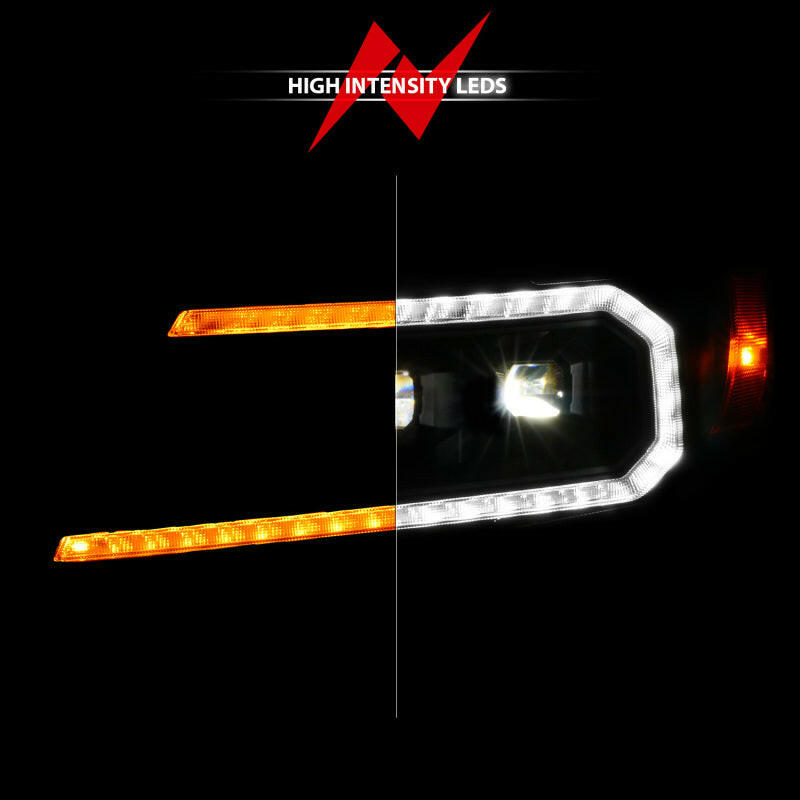 ANZO 15-22 Chevy Colorado Blk Housing Full LED DRL Projector Headlight w/ Sequential Light Bar Headlights ANZO