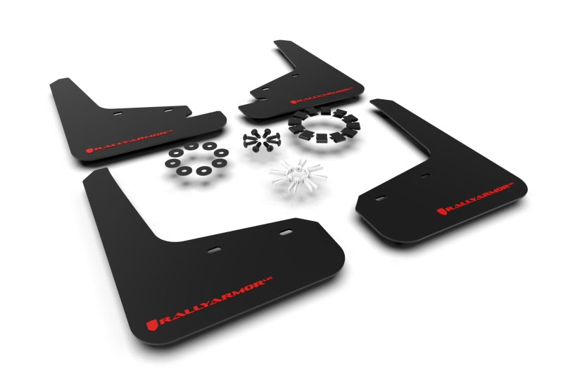 Rally Armor 20-26 Tesla Model Y, Juniper Y Black UR Mud Flap w/Red Logo Mud Flaps Rally Armor