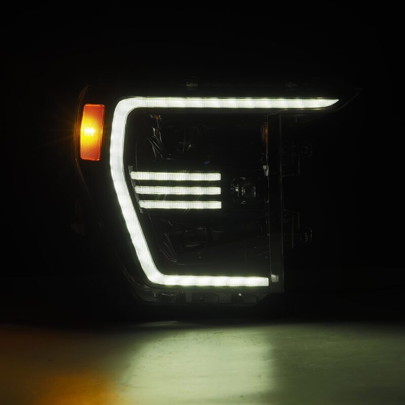 AlphaRex 21-22 Ford F150 PRO-Series Projector headlights Alpha-Black w/Activ Light/Seq Signal Headlights AlphaRex