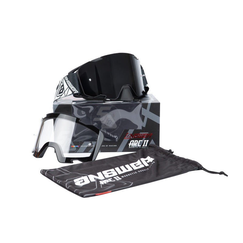 Answer ARC II Magnetic LE Goggles with replacement lens - Black/Smoke Eyewear Answer