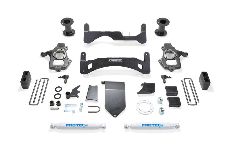 Fabtech 14-18 GM C/K1500 P/U w/oE Forg Stl UCA 6in Basic Sys G2 w/Perf Shks Lift Kits Fabtech