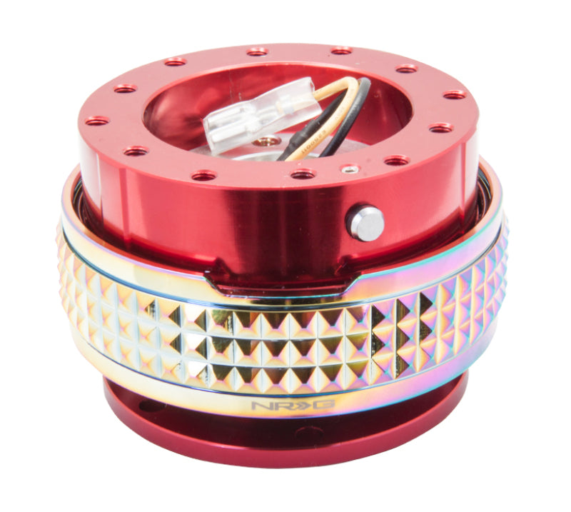 NRG Quick Release Kit - Pyramid Edition - Red Body / Neochrome Pyramid Ring Quick Release Adapters NRG